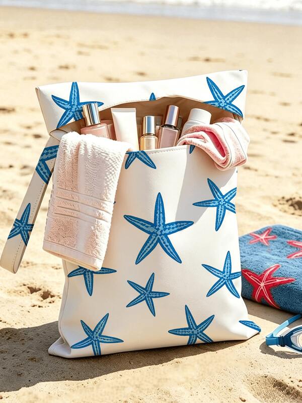Nueva Bolsa de Separación Seca & Húmeda con Patrón de Estrella de Mar | Bolsa de Aseo | Bolsa de Maquillaje | Bolsa de Almacenamiento Húmedo Reutilizable | Bolsa Organizadora de Equipaje | Bolso de Mano para Mujer | Bolsa de Almacenamiento para Ocio al Aire Libre | Diseño de Cremallera Duradera | Adecuada para Almacenar Trajes de Baño, Suministros de Viaje, Equipo de Playa & Piscina, Ropa Sucia & Ropa Deportiva de Yoga | Esencial para Dormitorio & Estudiante Universitario | Esencial para la Vida en el Hogar | Regalo Perfecto para Amigos, Familia & Seres Queridos | Esencial de Viaje