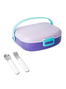 Portable Lunch Box In 5 Macaron Color Blocks With Handle And Buckle Design. Suitable For Single-Person, Portable, Airtight Lunch Boxes. Perfect For Back-To-School Season, Working Professionals, And Outdoor Picnics. - Multicolor - View 15