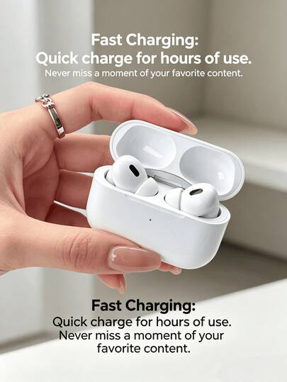 Earphones. Wireless Bluetooth Earbuds, Design Style Similar To . Equipped With Fast Charging Case, Providing Clear Call Quality, Powerful Bass And Crisp Treble. Features Long Battery Life, Ergonomic Design And Lightweight Construction For Easy Portability. Built-In Microphone. Compatible With Bluetooth-Enabled Devices, Such As IOS Phones, Android Phones And Computers.