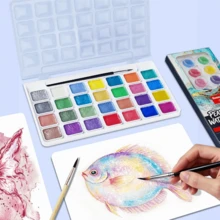16/28 Colors Pearlescent Watercolor Set. Portable Watercolor Palette Ready To Use. High Transparency And Rich Pigment, Perfect For Sketching, Illustration, Life Drawing And Outdoor Painting. - 1 Set - View 5
