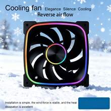 12cm ARGB Rainbow Lighting Effect Black/White Dual Color Forward/Reverse Optional Low Noise Cooling Fan - View 7
