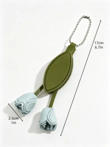 DIY Handmade Creative Leather Tulip Flower Keychain 1pc, Fresh PU Flower Key Hanger, Creative Holiday Gift For Partner And Friends, Souvenir, Creative Gift For Girlfriend, Holiday Gift For Mom, Phone Car Accessory Key Ring, Creative Holiday Gift For Others, Event Gift - Multicolor - View 11