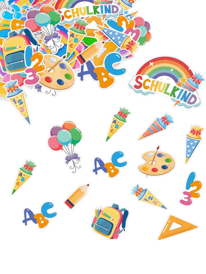 2/1 món đồ trang trí ngày tựu trường, quà tặng tiệc, confetti chủ đề Back To School, bút chì ABC 123, túi kẹo hình nón, phù hợp trang trí bàn học, trang trí ba lô và trang trí trường học nhiều màu sắc cho ngày đầu tiên đến trường