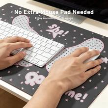 Korean Ins Japanese Anime Full Screen Floral Pink Rabbit Bear Horse Lace Y2K Girl PU Leather Mouse Pad, Office Study Desk Waterproof Tablecloth, Computer Keyboard Gaming Mouse Pad Desk Mat - View 2