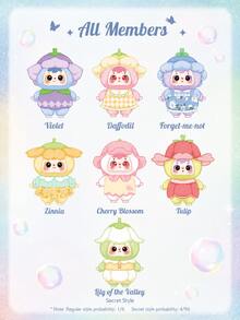 Authentic BEAUTY AN OPTIMEL Samuel Blind Box Series Flower Shadow Flowing Light Doll Blind Box, 6 Regular Styles + 1 Hidden Style, Flower Fairy Design, Movable Eyes Collectible Figurine Pendant, Birthday Holiday Gift For Girls Students [Non-Plush Filled] - Multicolor - View 5