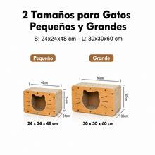 Casa para Gatos Multifuncional com Riscador Integrado, Cama Aconchegante para Descansar e Brincar, com Campainha Pendurada que Entretem o seu Animal, Protege seus Moveis e Sofas enquanto o Gato Brinca e se Exercita em Casa, Design Pratico e Divertido para o Lar - L - Ver 3