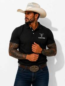 MHP Men's Texas Premium Country Pawn Polo Shirt - Black - View 3