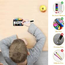 36pcs Back To School Pencil Pattern Label Stickers, Student Name Stickers, Suitable For Classroom, Teacher Supplies And Teacher-Specific Stickers, Identification Stickers, Perfect Gift For Back To School Season. - A - View 9