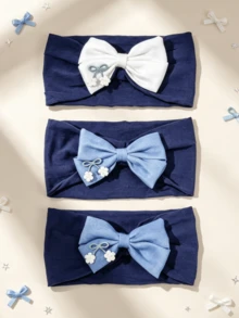3pcs/Set Baby Girl Hairbands, Sweet & Cute Floral Bow Headbands, Perfect Gift For Girls - Multicolor - View 1