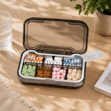 1pc Portable Travel Mini Pill Box | Small Pill Organizer, 7-Day Weekly Pill Box, 7-Compartment Design, Waterproof & Moisture-Proof Portable Pill Box, Fish Oil/Vitamin/Supplement Storage Box, Suitable For Travel, Business Trips, Pocket Carry Pill Storage - View 6