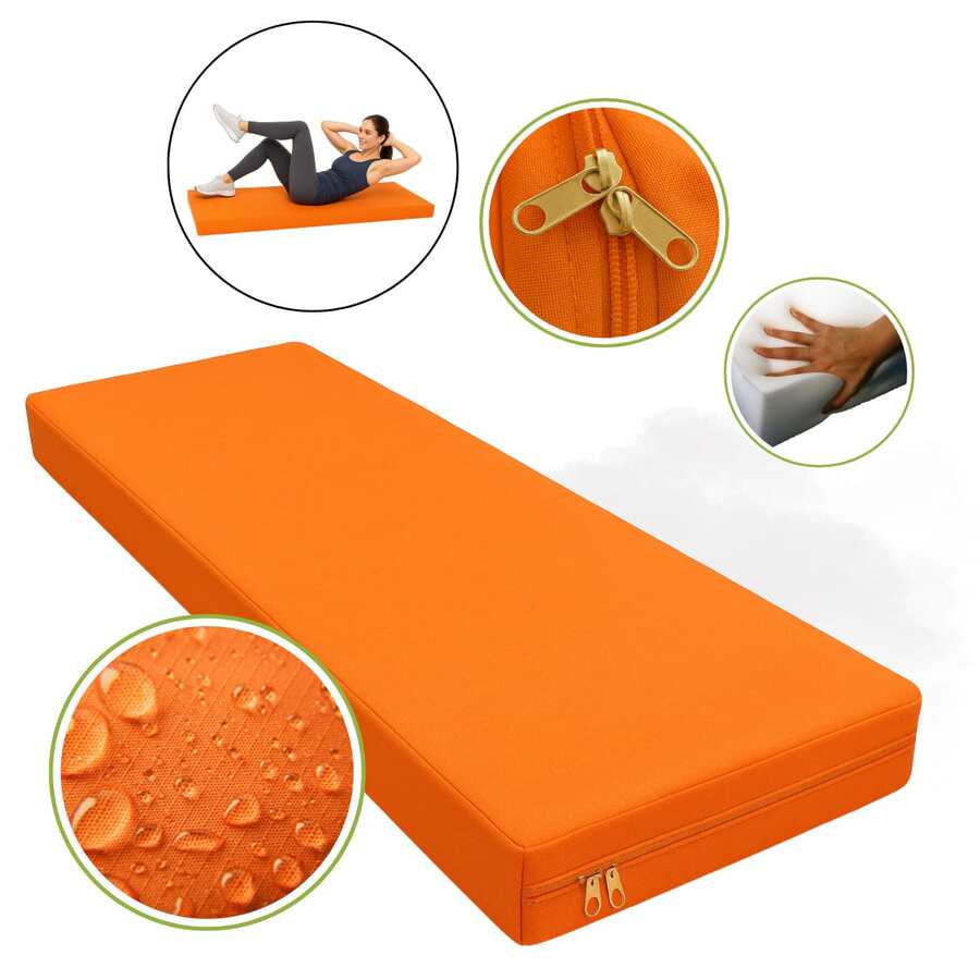 Single Mattress 190x60x10 - Orange - View 1