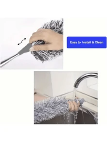 Kemoceng Multifungsi yang Dapat Dipanjangkan, Kepala yang Dapat Ditekuk, Dapat Digunakan Kembali dan Dicuci, Cocok untuk Membersihkan Langit-langit Tinggi, Furnitur, dan Mobil - 1 kepala pengganti - View 2