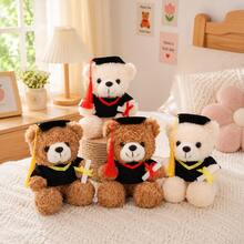 1pc Graduation Gift Plush Teddy Bear Doll, Soft Doll Stuffed Animal, Back To School/Graduation Commemorative Gift For Classmates, Teachers, Birthday - 彩色 - 查看 2
