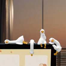 Cute Mini White Goose Figurine, Desktop/TV/Photo Frame Decor, Car/Office Universal, Home/Garden Decor, Office Decor, Dashboard/Desktop/Hanging Decor Multi-Purpose, Gift, Fun Office Desk Accessory, Back To School Desktop Decor, Autumn Home Decor, School Decor Craft - one-size - View 1