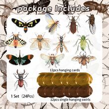 1Set Insect Swirl Decorations - Realistic Paper Spiral Hanging Decor For Ceilings & Walls, Perfect For Birthday Parties & Events, Featuring Ants, Bees, Moths & More - Insect Banner Spiral Set Single Spiral - View 4