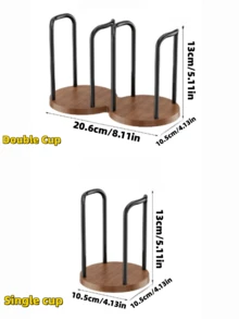 1件裝杯子收納架，桌面式杯子分發器杯架，免鑽孔紙杯架，紙杯收納架，適用於居家使用，多功能咖啡與茶杯收納器，專為節省廚房檯面空間設計 - A - 查看 5