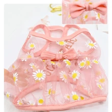 1pc Pet Daisy Mesh Tank Dress, Cute Vest Clothing For Cats And Dogs, Spring Summer Autumn - Multicolor - View 8