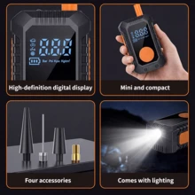 Portable Air Pump Mini Bicycle Pump With Built-In LED Light Suitable For Car/Motorcycle/Bicycle Tire Inflation Car Accessories/Car Essentials/Gift 7.4V 2000mAh - Multicolor - View 9