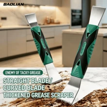3pcs Cleaning Scraper Blades Glue Remover Small Scraper For Range Hood, Pot Bottom, Stove Top, Stainless Steel Scraper Cleaning Tool For Tile, Floor And Wall Cleaning, Decorative Scraper For Home And Commercial Use, Floor Cleaning Tool, Modern Cleaning Tool, Durable Structure With Non-Slip Handle, Manual Scraper Tool For Kitchen, Bathroom, Tile - A - View 2