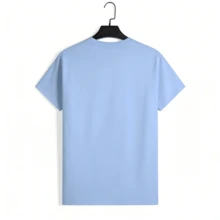 Street Life Men's Y2k Style Graphic Funny Printing (220 Pure Cotton T-Shirt) Godspeed Skull Tee: Surf & Atlanta Vibe,Men's Summer Round Neck Short - 淺藍色 - 查看 3