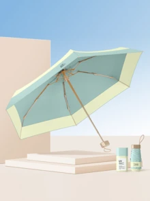 1pc 5-Fold Compact Umbrella, Dual Rain & Sun Use, Ultra-Light Pocket Parasol For Men Women, Gift For Mother's Day, Travel & Outdoor - Multicolor - View 12