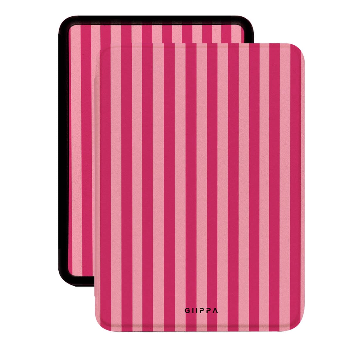 GIIPPA 1件粉色條紋Kindle保護殼附手提帶,適合情人節/聖誕節送給愛書人的禮物,自動喚醒/睡眠電子閱讀器保護套,相容Kindle Paperwhite 5/6/7/10/11/12、Kindle Colorsoft 1st Gen、Basic Kindle 8/10/11 所有Kids Edition與Signature Edition - 彩色 - 查看 1