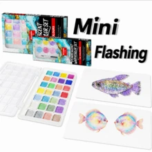 16/28 Colors Pearlescent Watercolor Set. Portable Watercolor Palette Ready To Use. High Transparency And Rich Pigment, Perfect For Sketching, Illustration, Life Drawing And Outdoor Painting. - 1 Set - View 7