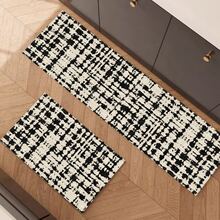 1pc Modern Geometric Pattern Kitchen Floor Mat Room Decor Carpet, All-Season Comfortable Foot Mat, Absorbent Anti-Slip Quick-Drying, Stain-Resistant Easy To Clean, Suitable For Kitchen, Dining Room, Entrance, Laundry Room, Hallway, Bathroom, Study And Other Locations. - Multicolor - View 3