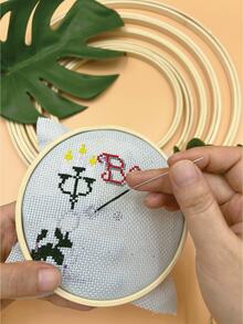 2pcs Round Double Ring Embroidery Hoops, No Metal Parts, Lightweight Embroidery Frame For Finished Embroidery Display, Wall Decor And DIY Embroidery Crafts - Double Ring - View 5