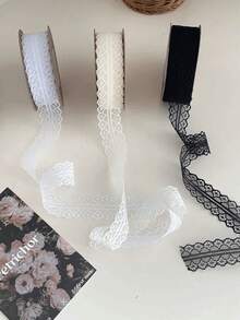 White Lace Trim, Suitable For Bouquet Wrapping, Cake Decoration, Handmade DIY Gift Bows, Birthday Gift Packaging, Party And Wedding Gift Decoration - A - View 5
