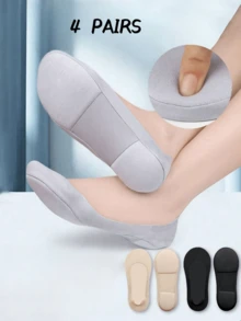 3/6 Pairs Women's Soft Sponge Bottom Cushioned Comfortable Invisible Socks, Suitable For Any Shoe Type, Mother's Day Gift (Run Small) - Multicolor - View 7