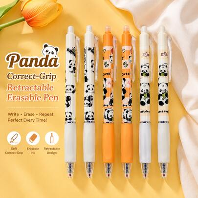 Panda Erasable Gel Pen,With Storage Box,Blue Ink, Smooth Writing And Fast Drying-School And Office Must-Have Product,Back To School Supplies Essentials