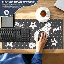 Korean Ins Japanese Anime Full Screen Floral Pink Rabbit Bear Horse Lace Y2K Girl PU Leather Mouse Pad, Office Study Desk Waterproof Tablecloth, Computer Keyboard Gaming Mouse Pad Desk Mat - View 4