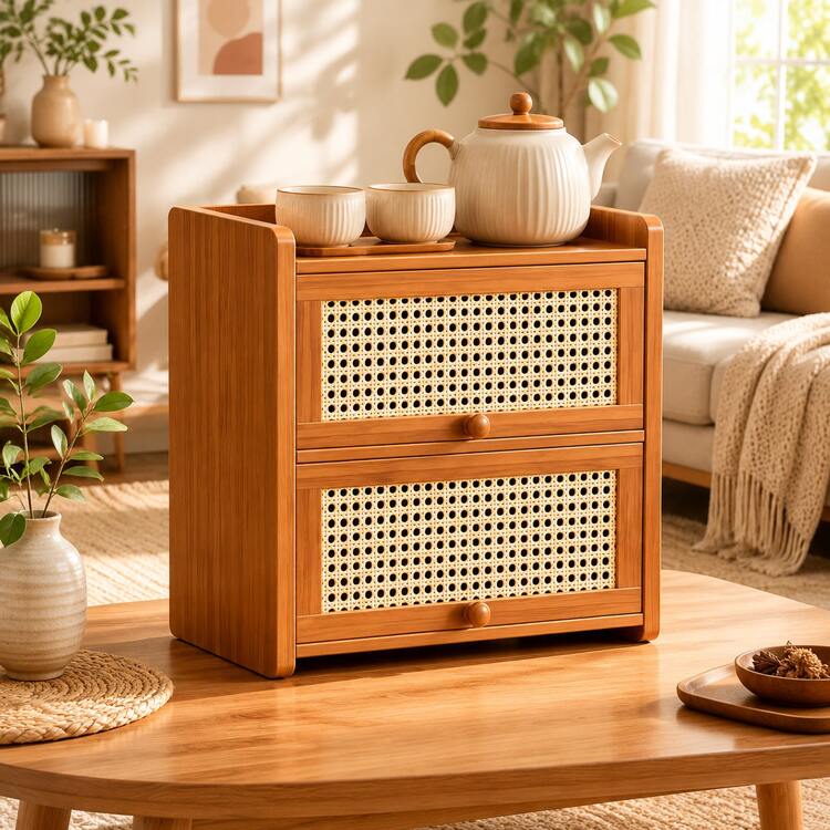 1 Piece Of Chinese-Style Double-Door Storage Cabinet, Living Room Porch Desktop Storage Cabinet, Bathroom Room Storage Box, Bedroom Dressing Table Storage Cabinet, Kitchen Countertop Storage Rack, Suitable For Various Decoration Scenarios - View 7
