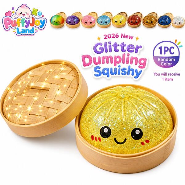 PuffyJoy Land 2026 Viral Gift Pick 1pc Random Color Shipped Dumpling Squishy Stress Toy, Cute Dim Sum Bao Bun Squishy Toys, Ultra-Soft Butter Texture, Squishies Squishys, Cheese Squishy Dumpling Squishy Stickers Toys Gift