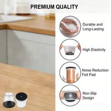8/16/24 Piece Chair Leg Cover, Circular Transparent Black Chair Leg Protector - Reduces Noise, Transparent Furniture Cushion, Fashionable, Used For Home Decoration, Anti Slip Hardwood Floor Furniture Cushion, Effectively Reduces Floor Scratches - Multicolor - View 8