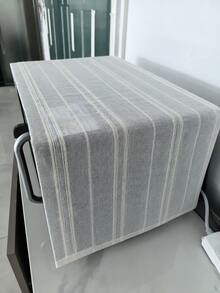 1pc Minimalist Striped Microwave Cover, Multi-Functional Appliance Dust Cover Kitchen Cloth - Rolled Edge Style - View 11