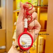 1pc Colorful Badminton Racket Keychain, Creative Personalized Fashion Suitable For Sports Enthusiasts, Compact Portable Backpack Pendant And Wallet Accessory, Sports Competition Souvenir, Birthday Party Gift, Summer Daily Outfit Accessory - Multicolor - View 7