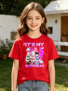 K-Pop Warrior Outfits For Girls, Girlism Girls & Boys 5th Birthday K-Pop Number Set, Breathable Children's Birthday Party Outfit And Casual Wear - 紅色 - 查看 9