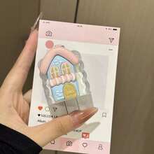 3D 卡通房屋/花朵充電器保護殼，相容 iPhone 11、12、13、14、15、16，18W-20W，可愛粉藍屋頂設計配白色門與屋頂，不含電池，趣味設計 | 充電器保護殼 - 彩色 - 查看 4