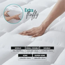 Extra Deep 4cm Mattress Topper – Luxury Quilted Hotel-Quality Mattress Pad, Ultra Soft & Fluffy, Breathable Box-Stitched Design With Strong Elastic Corner Straps, Machine Washable - White - View 4