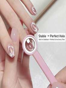 Halo Cat Eye Nail Magnet Ring Magnetic Tool With Handle For Cat Eye Gel Polish DIY Nail Art Manicure Tools,Pink Black Purple Color Handle Circle Cat's Eye Magnetic Tools - Multicolor - View 5