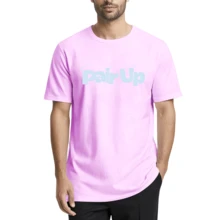Playera para Hombre con Estampado Tipográfico "Pair Up" - Estilo Minimalista Urbano - Rosa - Ver 3