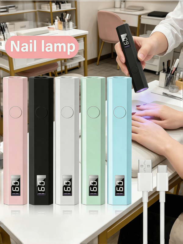 A Compact Portable Gel Nail Polish Lamp With Digital Display - This Wireless Lamp Provides Fast Drying, Perfect For Home Nail Salons And Travel. It's A Perfect Premium Gift