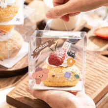 10pcs Transparent Plastic Cake Boxes, 3/4/5 Inch Handheld Party Packaging, PET Material, With Lock, Suitable For Cakes, Chocolates, Donuts, Pastries, Cubes, Christmas, Halloween, Easter, Thanksgiving - Multicolor - View 9