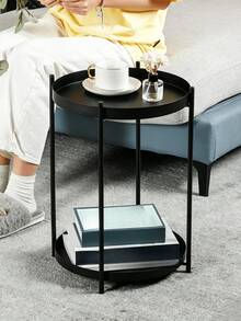1pc Metal Frame Tray Table, Small Round Table, Sturdy And Durable, Movable, Easy To Clean, Small Side Table For Bay Windows And Small Living Rooms, Tea Table Beside Sofas, Minimalist Side Table, Modern Small Corner Table - Multiple Specifications - View 6