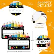 36pcs Back To School Pencil Pattern Label Stickers, Student Name Stickers, Suitable For Classroom, Teacher Supplies And Teacher-Specific Stickers, Identification Stickers, Perfect Gift For Back To School Season. - A - View 5