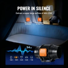 Inline Duct Fan, 6 Inch 400 CFM With Variable Speed Controller, Quiet Exhaust Fan With AC Motor For Cooling Boost, Tents, Hydraulics - Ac6 Pulgadas - View 4