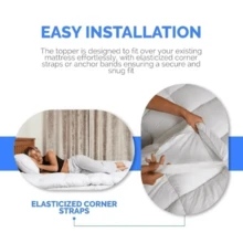 Extra Deep 4cm Mattress Topper – Luxury Quilted Hotel-Quality Mattress Pad, Ultra Soft & Fluffy, Breathable Box-Stitched Design With Strong Elastic Corner Straps, Machine Washable - White - View 5