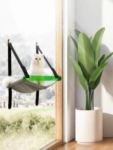 أرجوحة قطة مثبتة على الحائط بكوب شفط، تحمل حمولة مستقرة؛ سطح قماشي قابل للتنفس ومقاوم للتآكل للاستلقاء المريح؛ قابلة للفصل والغسل لسهولة الصيانة، حجم واسع، تركيب بسيط بدون إشغال مساحة - مقاس واحد - مشاهدة 7